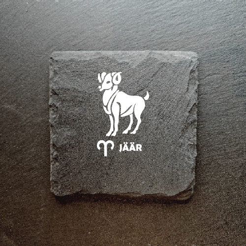 Graveeringuga tähemärgiga kivist joogialus