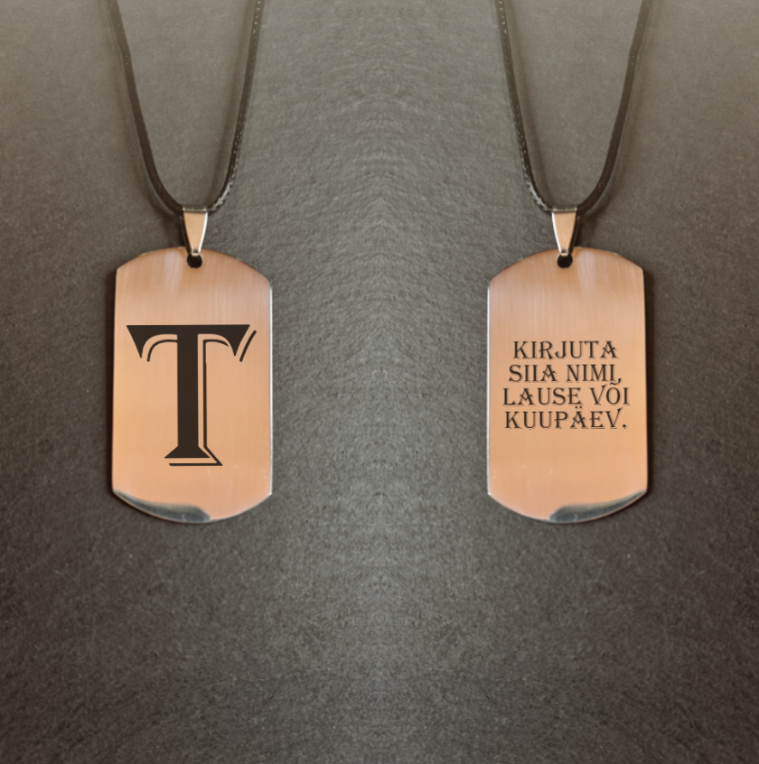 Graveeringuga Dog tag kaelakee